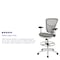 Flash Furniture Gray Draft Chair, White Frame HL-0001-1CWHITE-LTGY-GG - alternate 2